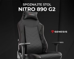 Genesis NITRO 890 G2 gaming stolica, ergonomska, CareGLide kotači, crna