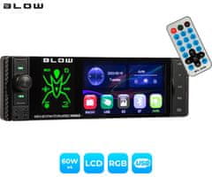 Blow Spider auto radio, RDS, FM, Bluetooth, 4x60W, MirrorLink, pozivi, USB/microSD/AUX