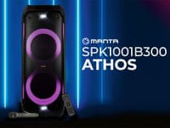 Manta SPK1001B300 ATHOS prijenosni karaoke zvučnik, crni