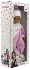 Teddies beba u rozo-bijeloj odjeći s kapom, 50 cm