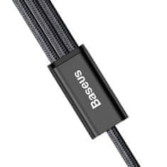 BASEUS Rapid 3u1 kabel za napajanje za Micro USB, Lightning, Type-C 3A / 1,2m, crni CAMLT-SU01