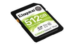 Kingston SDXC Canvas Select Plus memorijska kartica, 512 GB 100/85 MB/s (r/w), C10, UHS-I, U1, V10
