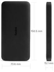 Xiaomi Redmi Power Bank, prijenosna baterija, 10000 mAh, crna