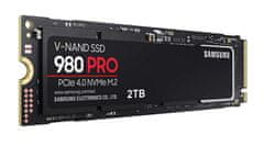 Samsung 980 Pro SSD disk, 2 TB, M.2, PCI-e 4.0 x4 NVMe, MLC V-NAND