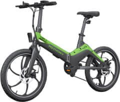 MS ENERGY i10 električni bicikl, sklopivi, 250 W motor, 6 Shimano zupčanika, crno-zeleni