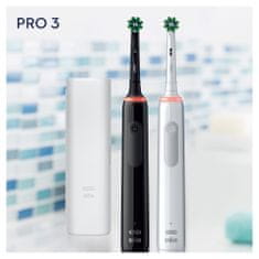 Oral-B Pro 3 - 3900 električne četkice za zube, Braun dizajn, crno-bijeli 