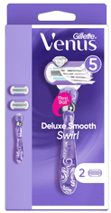 Gillette Brijač Venus Deluxe Smooth Swirl - 2 glave za brijanje