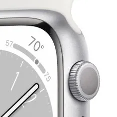 Apple Watch Series 8 pametni sat, 45 mm, kućište Silver, remen White (MP6N3BS/A)