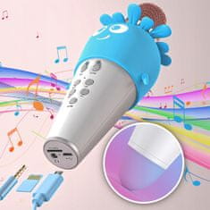 Forever Bloom AMS-200 mikrofon i zvučnik, karaoke, Bluetooth, LED, plava