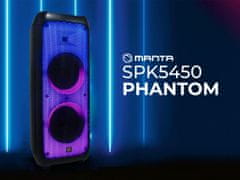 Manta SPK5450 Phantom prijenosni Karaoke zvučnik, Bluetooth, baterija, 300W RMS, TWS, FM Radio
