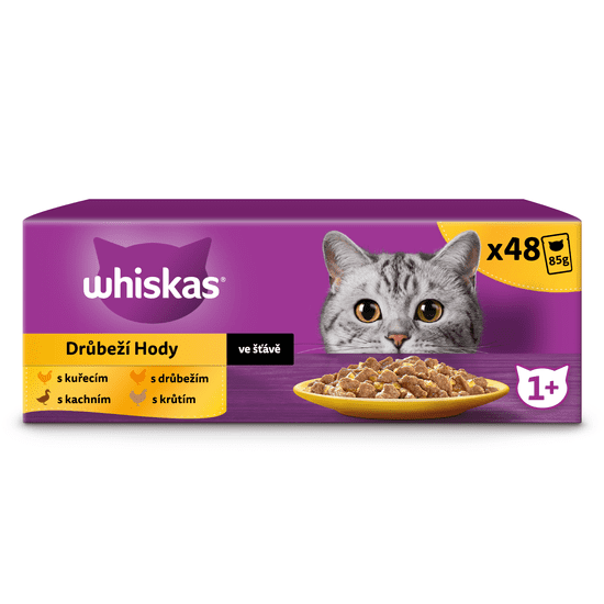 Whiskas vrećice, perad u soku, 48 x 85 g