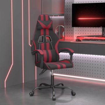 Vidaxl Gamerska stolica, crna i bordo, umjetna koža