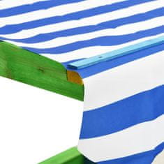 Vidaxl Pješčanik od jelovine s podesivim krovom raznobojni UV50