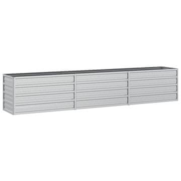 Vidaxl Povišena vrtna gredica 240 x 40 x 45 cm pocinčani čelik srebrna