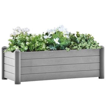 Vidaxl Povišena gredica, PP, kameno siva, 100x43x35 cm