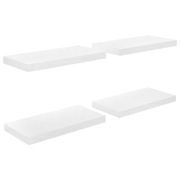 Vidaxl Plutajuće zidne police 4 kom sjajne bijele 50 x 23 x 3,8 cm MDF