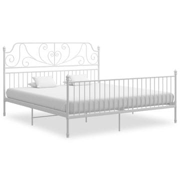 Vidaxl Okvir za krevet Bijeli metal 200 x 200 cm