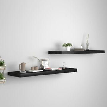 Vidaxl Zidne police, 2 kom, crne, 90 x 23,5 x 3,8 cm, MDF