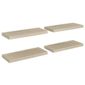 Vidaxl Plutajuće zidne police 4 kom boja hrasta 60 x 23,5 x 3,8 cm MDF