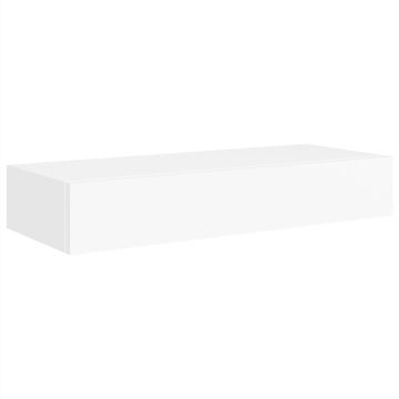 Vidaxl Zidna polica s ladicom bijela 60 x 23,5 x 10 cm MDF