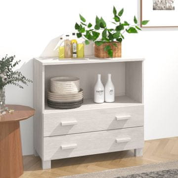 Vidaxl HAMAR Ormarić Bijeli 85x35x80 cm Masivni borov drvo