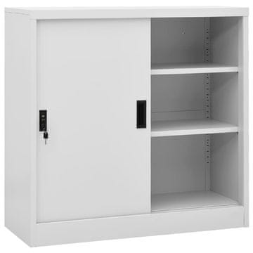 Vidaxl Uredski ormar s kliznim vratima svijetlosivi 90x40x90 cm