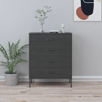 Vidaxl Ormarić s ladicama antracit 80x35x101,5 cm čelik