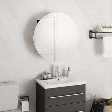 Vidaxl Kupaonski ormarić s ogledalom i LED svjetlom crni 40x40x17,5 cm