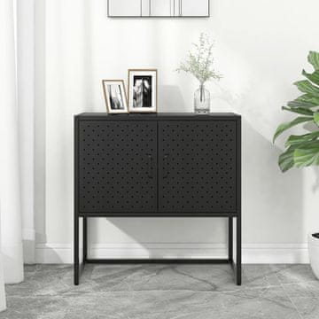 Vidaxl Bočni ormarić Crni 75x35x75 cm Čelik