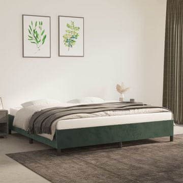 Vidaxl Okvir kreveta bez madraca tamnozeleni 200x200 cm baršun