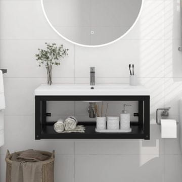 Vidaxl Okvir za zidni umivaonik crni 79x38x31 cm