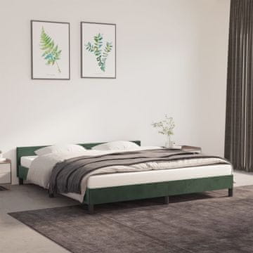 Vidaxl Okvir kreveta bez madraca tamnozeleni 180x200 cm baršun
