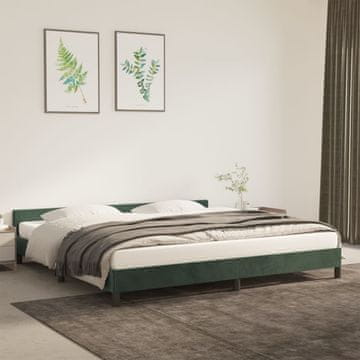 Vidaxl Okvir kreveta bez madraca tamnozeleni 200x200 cm baršun