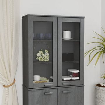 Vidaxl HAMAR Produžni ormarić tamno sivi 85x35x100 cm masivni borov drvo