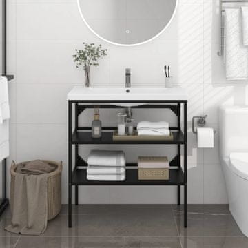 Vidaxl Okvir za umivaonik crni 79x38x83 cm željezni