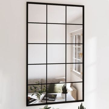 Vidaxl Zidna ogledala, 4 kom, crni okvir, 100 x 60 cm, metal