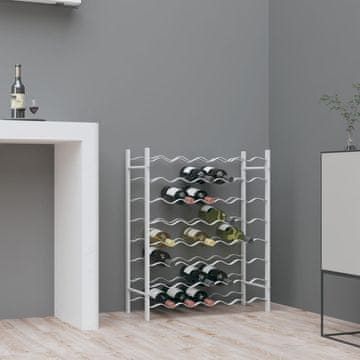 Vidaxl Stalak za vino za 48 boca, bijeli metal