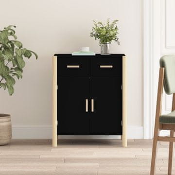 Vidaxl Ormarić, crni, 62x38x75 cm, materijal na bazi drva