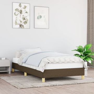 Vidaxl Okvir kreveta bez madraca tamnosmeđi 90x200 cm tkanina