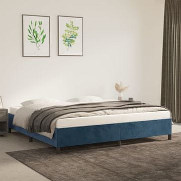 Vidaxl Okvir kreveta bez madraca, tamnoplava, 200x200 cm, baršun