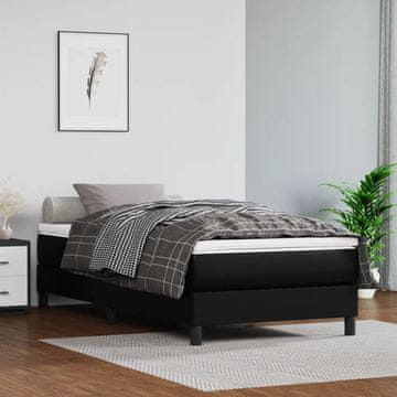 Vidaxl Madrac s džepićastim oprugama, crni, 80x200x20 cm, umjetna koža