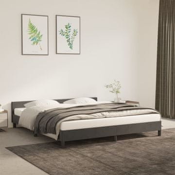 Vidaxl Okvir kreveta bez madraca tamno sivi 180x200 cm baršun
