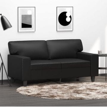 Vidaxl Dvosjed, crna, 120 cm, umjetna koža