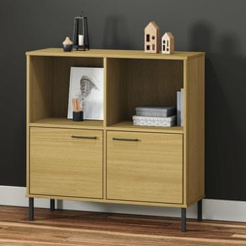 Vidaxl OSLO Polica s metalnim nogama smeđa 90x35x90,5 cm drvo