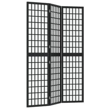 Vidaxl Sklopiva sobna pregrada 3 panela japanski stil 120x170 cm crna
