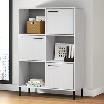 Vidaxl OSLO Polica s metalnim nogama Bijela 90x35x128,5 cm Drvena