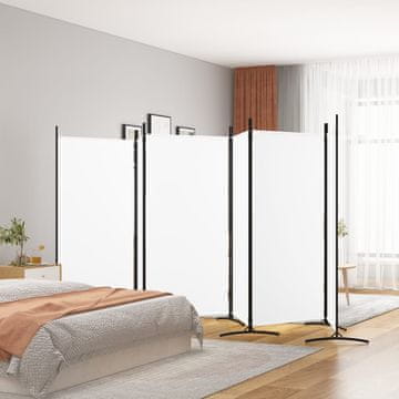 Vidaxl Pregrada za sobu sa 6 panela, bijela, 520 x 180 cm, tkanina