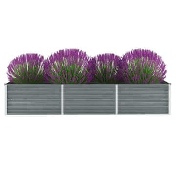 Vidaxl Povišena gredica od pocinčanog čelika 240x80x45 cm siva