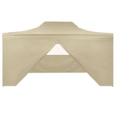 Vidaxl Sklopivi Pop-up Šator sa 4 Panela 3x4,5 m Krem Bijeli
