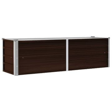 Vidaxl Povišena vrtna gredica smeđa 160 x 40 x 45 cm pocinčani čelik